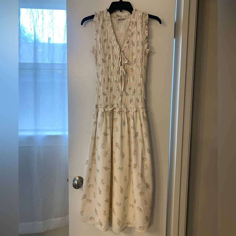 Rails Dion Sleeveless Cream Floral Midi Dress
